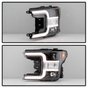 Ford F-150 Headlights - SPYDER - Projector, Halogen Model - Black - `18-`19