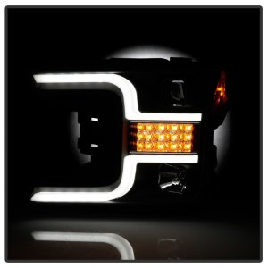 Ford F-150 Headlights - SPYDER - Projector - Halogen Model - LED Sequential Turn - Black - `18-`19