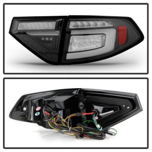 Subaru Impreza WRX LED Tail Lights - SPYDER - Sequential Signal - Black - `08-`14