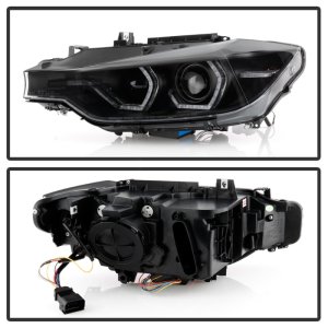 BMW 3 Series Headlight Set - SPYDER - Projector - Black - `12-`14