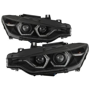 BMW 3 Series Headlight Set - SPYDER - Projector - Black - `12-`14