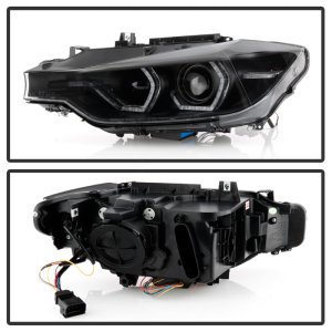 BMW 3 Series Headlight Set - SPYDER - Projector - Black - `12-`14