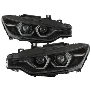 BMW 3 Series Headlight Set - SPYDER - Projector - Black - `12-`14