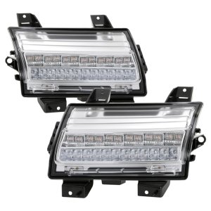 Jeep Wrangler Front Bumper Lights - SPYDER - Full LED Sequential Signal - Chrome - `18-`19