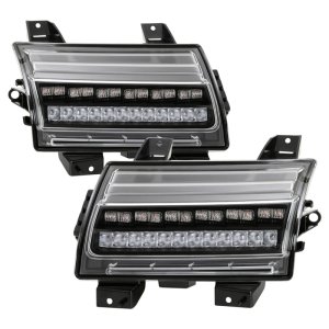 Jeep Wrangler Front Bumper Lights - SPYDER - Sequential Signal - Black - `18-`19
