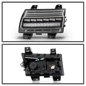 Jeep Wrangler Front Bumper Lights - SPYDER - Full LED, Sequential Signal - Black - `18-`19 Jeep Wrangler Front Bumper Lights - SPYDER - Full LED, Sequential Signal - Black - `18-`19