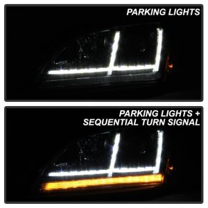 Audi TT Headlights - SPYDER - Projector, Sequential Turn Signal - Black - `08-`15