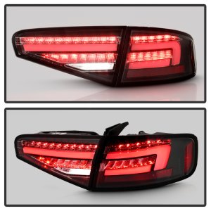 Audi A4 LED Tail Lights - SPYDER - Sequential Turn Signal/Clear - Black - `13-`16