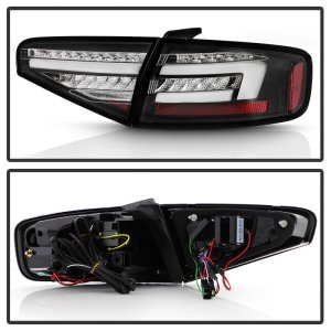 Audi A4 LED Tail Lights - SPYDER - Sequential Turn Signal/Clear - Black - `13-`16