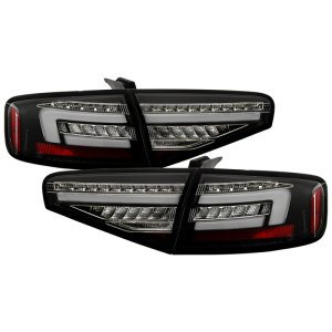 Audi A4 LED Tail Lights - SPYDER - Sequential Turn Signal/Clear - Black - `13-`16