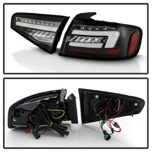 Audi A4 LED Tail Lights - SPYDER - Sequential Turn Signal/Clear - Black - `13-`16