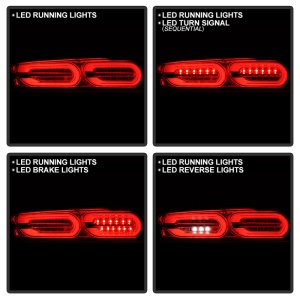 Chevrolet Camaro LED Tail Lights - SPYDER - LED Model Only; w/ Sequential Turn Signal - Chrome - `16-`18