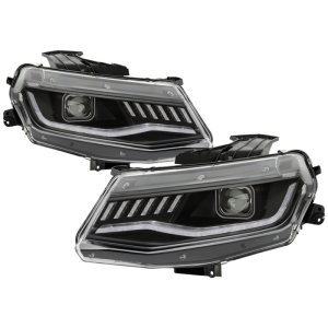 Chevrolet Camaro Headlights - SPYDER - Full LED, Halogen Model, Sequential Turn Signal - Black - `16-`18 Chevrolet Camaro Headlights - SPYDER - Full LED, Halogen Model, Sequential Turn Signal - Black - `16-`18
