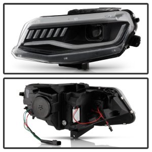 Chevrolet Camaro Headlights - SPYDER - LED, Sequential Turn Signal, HID Model - Black - `16-`18