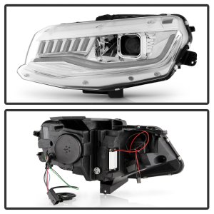 Chevrolet Camaro Headlights - SPYDER - Projector, Sequential Turn Signal - Chrome - `16-`18