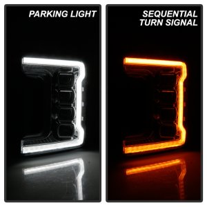Ford F-450 Headlights - SPYDER - LED, Sequential Turn Signal - Black - `17-`18