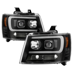Chevrolet Suburban 2500 Headlights - SPYDER - Projector; LED Low Beam; Halogen High Beam; Sequential Turn Signal - Black - `07-`14 Chevrolet Suburban 2500 Headlights - SPYDER - Projector; LED Low Beam; Halogen High Beam; Sequential Turn Signal - Black - `07-`14