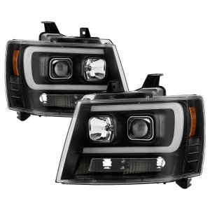 Chevrolet Tahoe Headlights - SPYDER - Projector; LED Low Beam; Halogen High Beam; Sequential Turn Signal - Black - `07-`14
