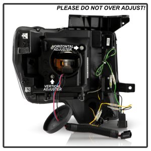 Ford F150 Headlights - SPYDER - LED Light Bar Projector, Sequential Turn Signal - Black - `09-`14