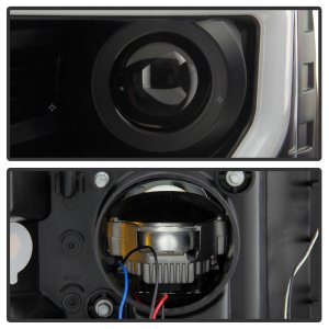 Ford F150 Headlights - SPYDER - LED Light Bar Projector, Sequential Turn Signal - Black - `09-`14