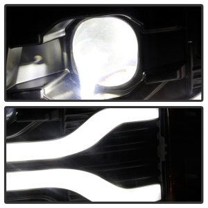 Chevrolet Silverado 1500 Headlights - SPYDER - Platinum Series, Projector, LED Low Beam, Halogen High Beam - Black - `07-`13