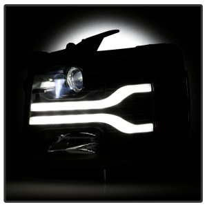 Chevrolet Silverado 2500HD Headlights - SPYDER - Platinum Series, Projector, LED Low Beam, Halogen High Beam - Black - `07-`14