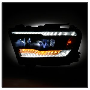 Dodge Ram Headlights - SPYDER - Apex Series, High-power LED Module, Chrome - Black - `19-`20