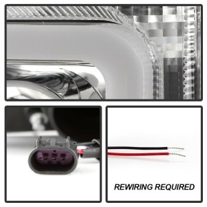 Ford F-450 Headlights - SPYDER - Projector, White Light Bar - Chrome - `17-`18