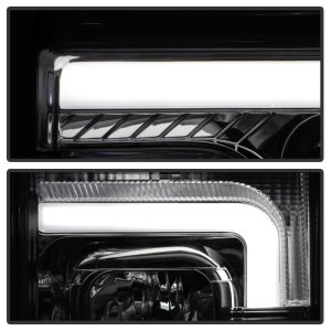 Ford F-450 Headlights - SPYDER - Projector, White Light Bar - Chrome - `17-`18
