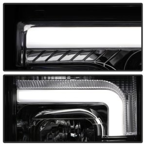 Ford F-450 Headlights - SPYDER - Projector, White Light Bar - Chrome - `17-`18