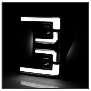 Ford F250 Headlights - SPYDER - Spyder Signature Series with White Light Bar - Black - `17-`18