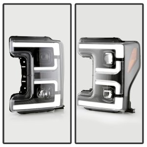 Ford F350 Headlights - SPYDER - Spyder Signature Series with White Light Bar - Black - `17-`18 Ford F350 Headlights - SPYDER - Spyder Signature Series with White Light Bar - Black - `17-`18