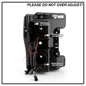 Ford F450 Headlights - SPYDER - Spyder Signature Series with White Light Bar - Black - `17-`18