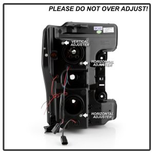 Ford F450 Headlights - SPYDER - Spyder Signature Series with White Light Bar - Black - `17-`18