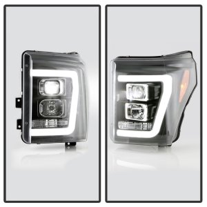 Ford F350 Headlights - SPYDER - Platinum Series V2 High-Power LED Module - Black - `11-`16