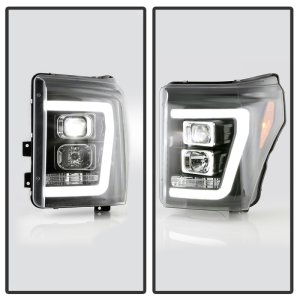 Ford F350 Headlights - SPYDER - Platinum Series V2 High-Power LED Module - Black - `11-`16