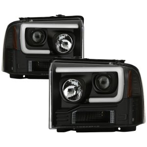 Ford F250 Super Duty Headlights - SPYDER - Projector LED - Black - `05-`07