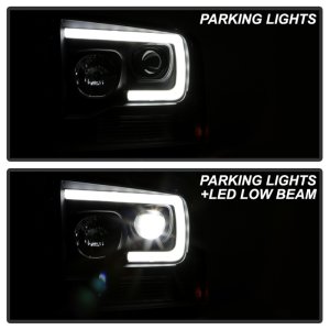 Ford F450 Super Duty Headlights - SPYDER - Projector LED - Black - `05-`07