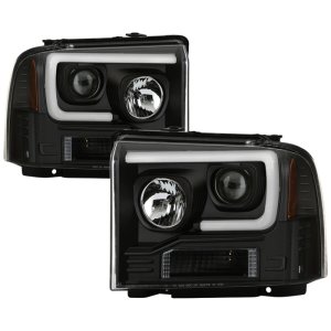Ford F450 Super Duty Headlights - SPYDER - Projector LED - Black - `05-`07