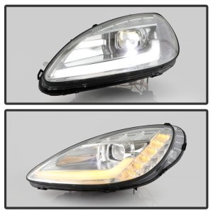 Chevrolet C6 Headlights - SPYDER - APEX Series Projector Headlights, High-Power LED Module - Chrome - `05-`13
