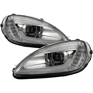 Chevrolet C6 Headlights - SPYDER - APEX Series Projector Headlights, High-Power LED Module - Chrome - `05-`13