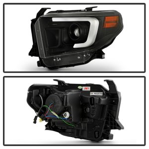 Toyota Tundra Headlights - SPYDER - APEX Series, Light Bar Projector, LED, Sequential Turn Signals - Black - `14-`17 Toyota Tundra Headlights - SPYDER - APEX Series, Light Bar Projector, LED, Sequential Turn Signals - Black - `14-`17
