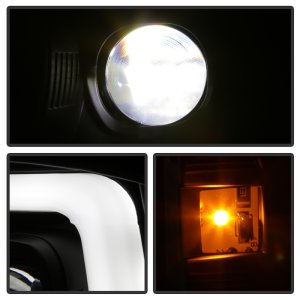 Ford F-250 Headlights - SPYDER - LED + Halogen, Spyder Platinum Series - Black - `99-`04