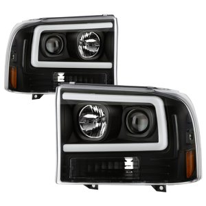 Ford F-250 Headlights - SPYDER - LED + Halogen, Spyder Platinum Series - Black - `99-`04
