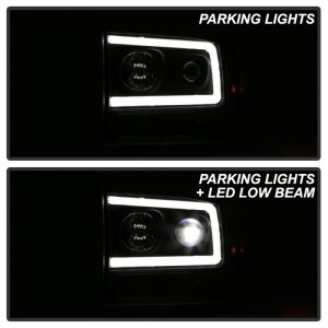 Ford F-250 Headlights - SPYDER - LED + Halogen, Spyder Platinum Series - Black - `99-`04