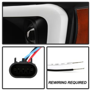 Dodge Ram 1500 Headlights - SPYDER - Platinum Series with High-Power LED Module - Black - `06-`08