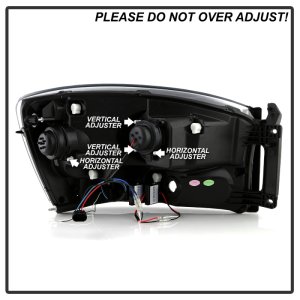 Dodge Ram 1500 Headlights - SPYDER - Platinum Series with High-Power LED Module - Black - `06-`08