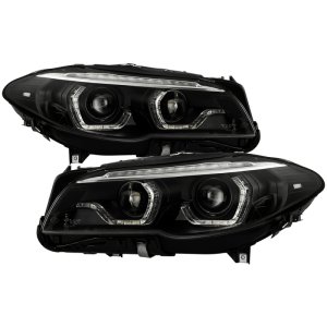 BMW 5 Series Headlights - SPYDER - Spyder Signature Series, AFS Version, Xenon/HID Model Only, Sequential LED Turn Signal - Black - `11-`13