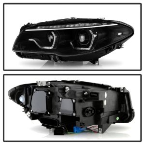 BMW 5 Series Headlights - SPYDER - Spyder Signature Series, AFS Version, Xenon/HID Model Only, Sequential LED Turn Signal - Black - `11-`13