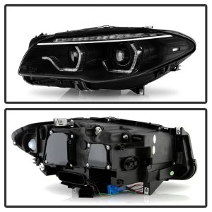 BMW 5 Series Headlights - SPYDER - Spyder Signature Series, AFS Version, Xenon/HID Model Only, Sequential LED Turn Signal - Black - `11-`13